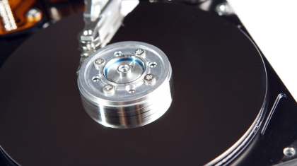 Close up of hard drive disc