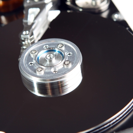 Close up of hard drive disc